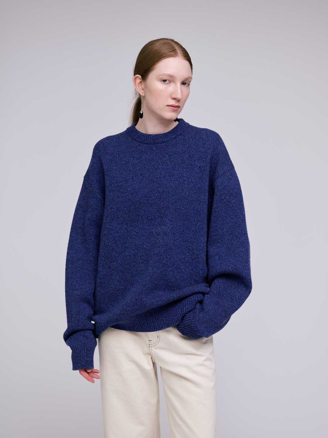 5G Lams Wool Crew Knit - Deep Purple