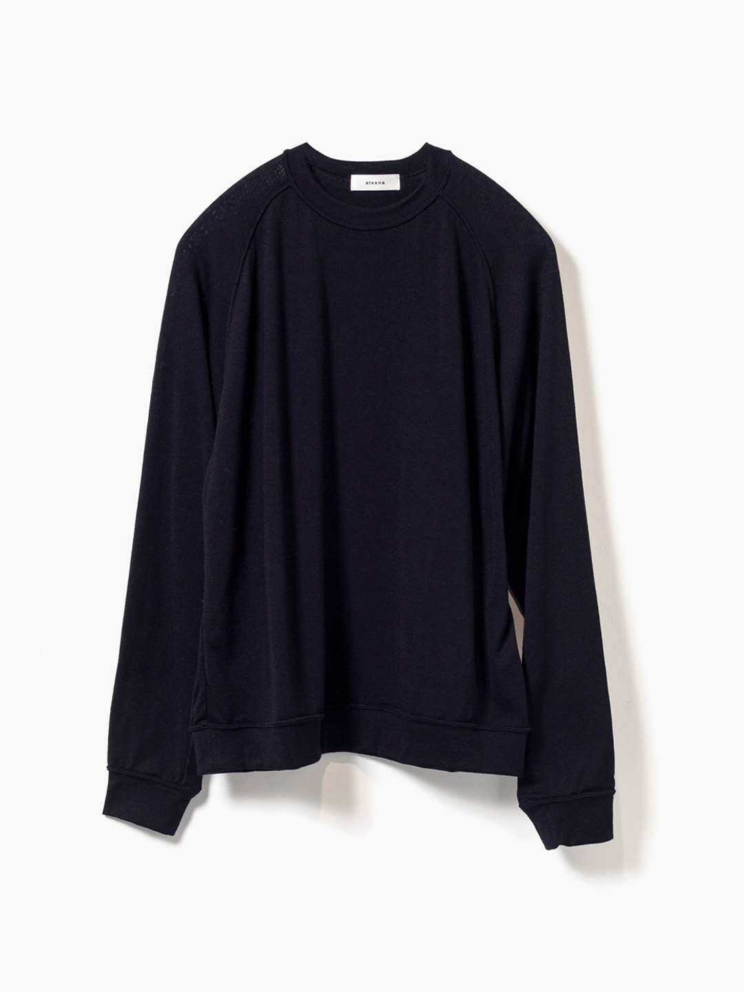Wool L/S Sweat Tee Shirts  - Black