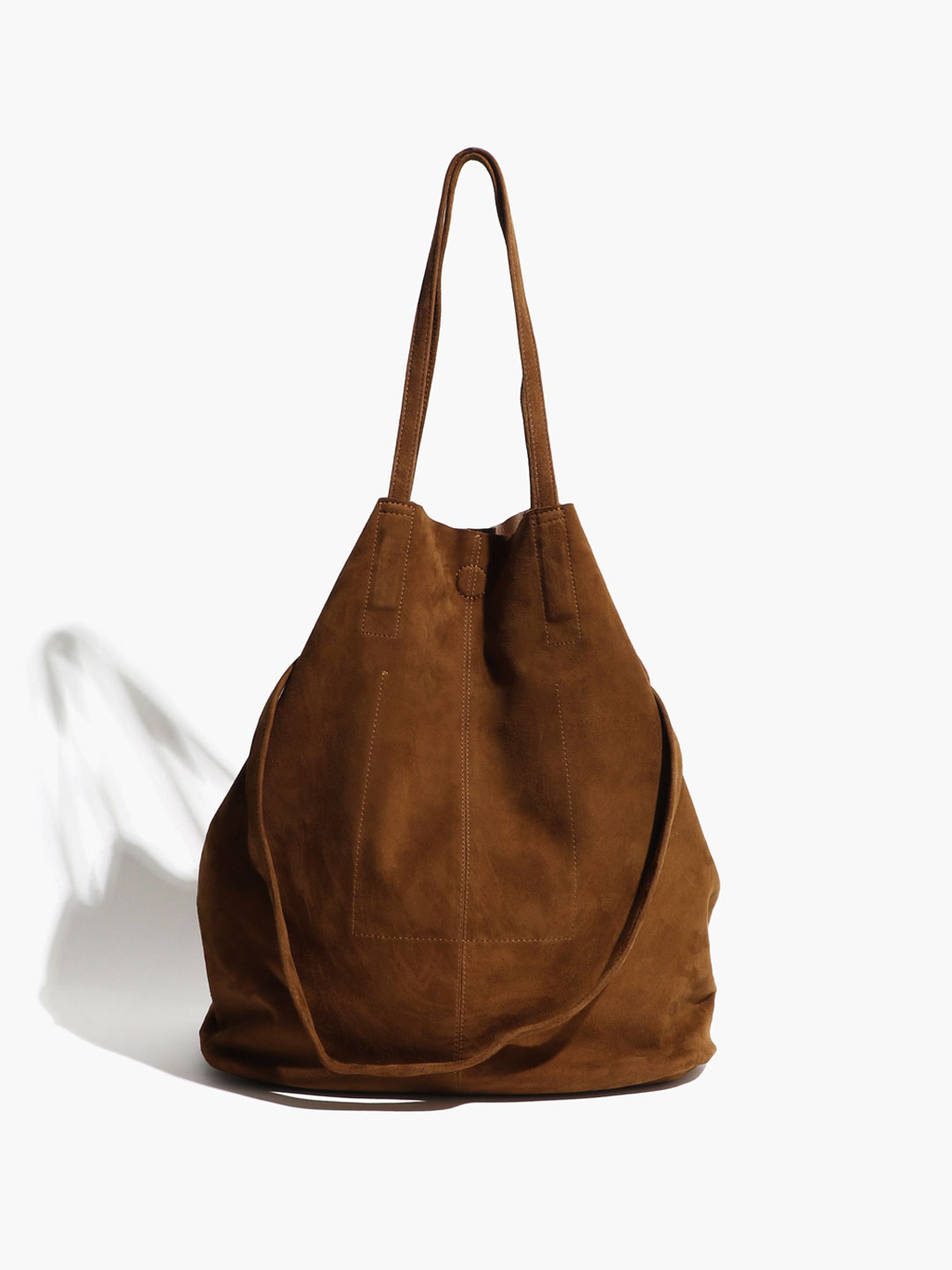 3way Large Tote Bag Oil Suede - Brown