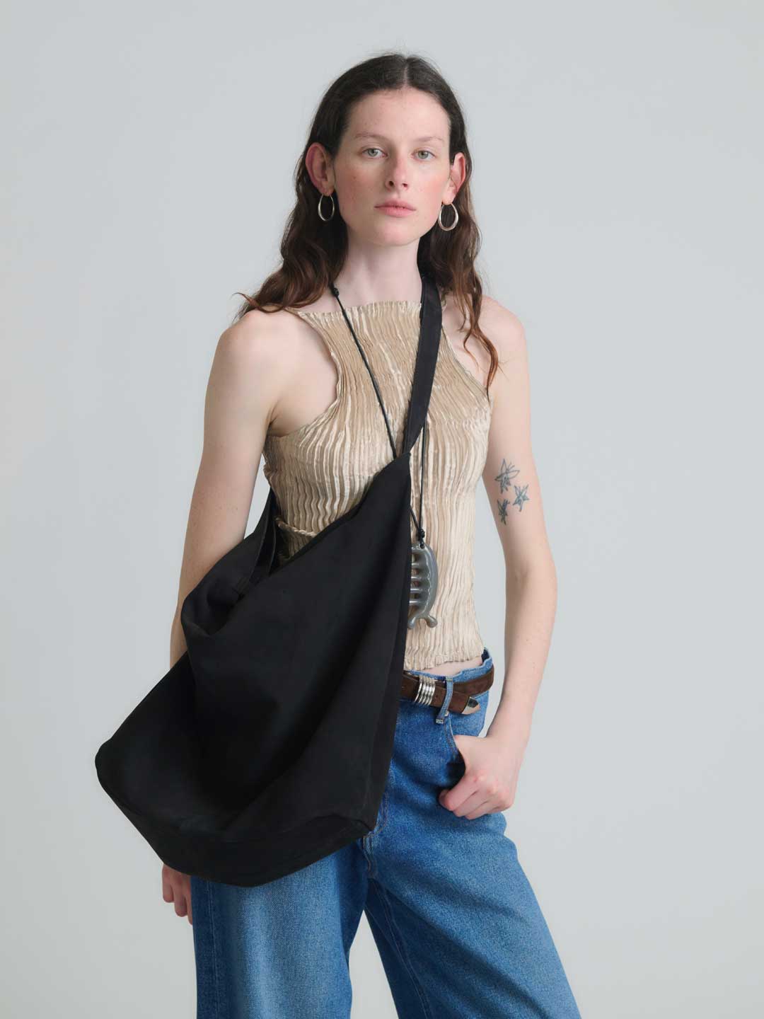 Messenger Bag Oil Suede - Charcoal