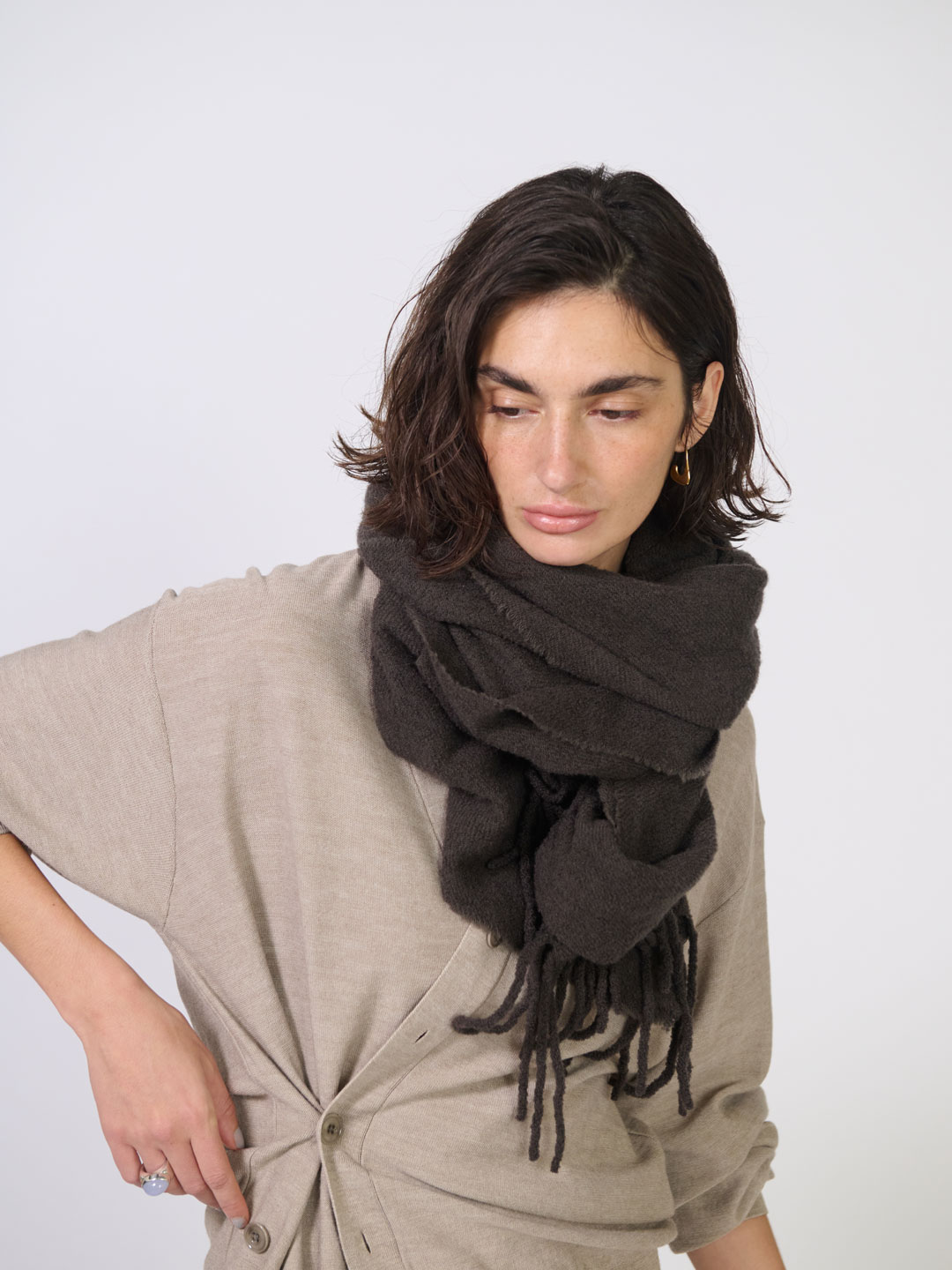 Opus Wool Scarf - Dark Brown