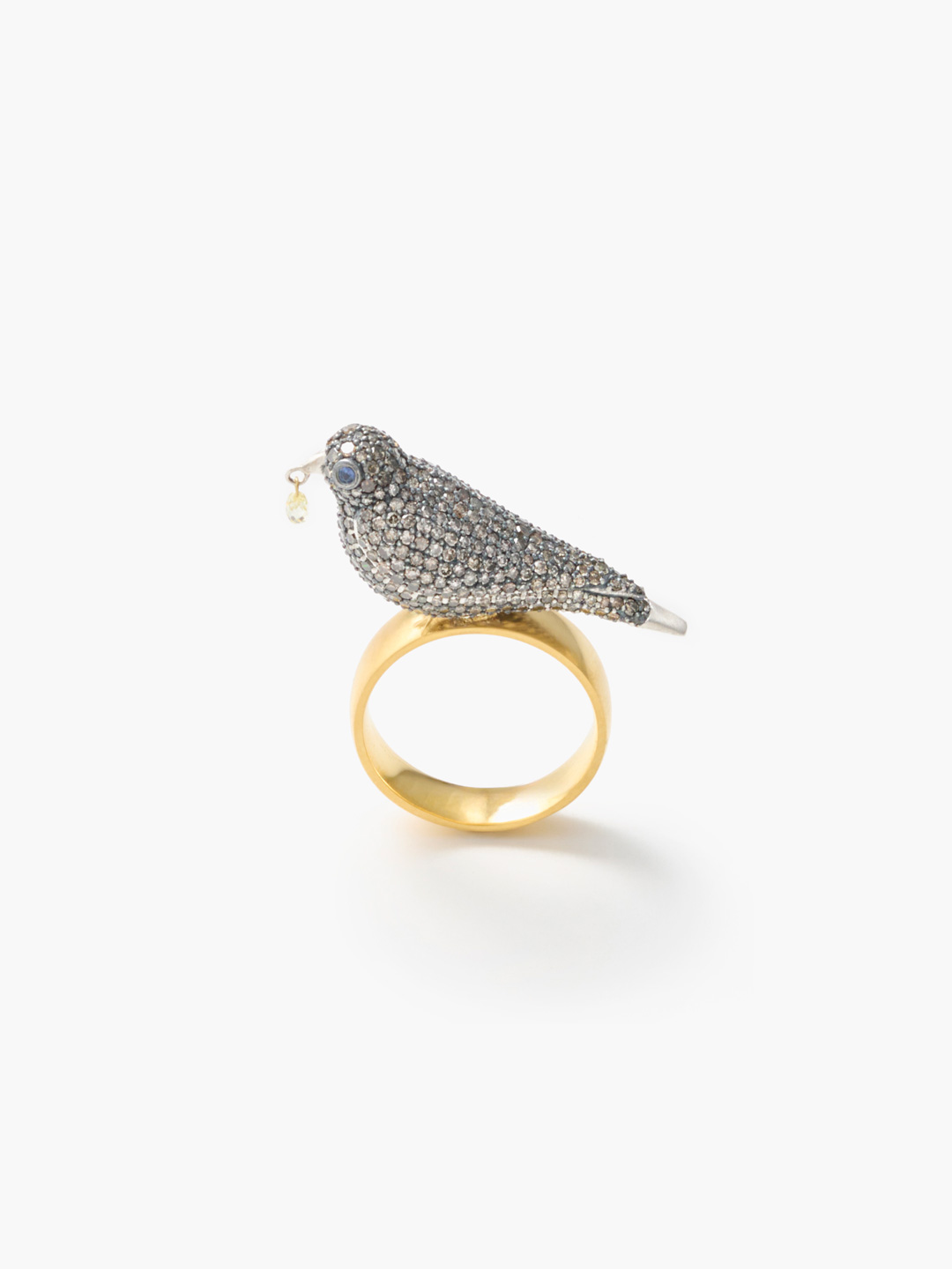 歌あわせ K18YG×Silver925 Pave Diamonds Alouette Pave Ring - Multi