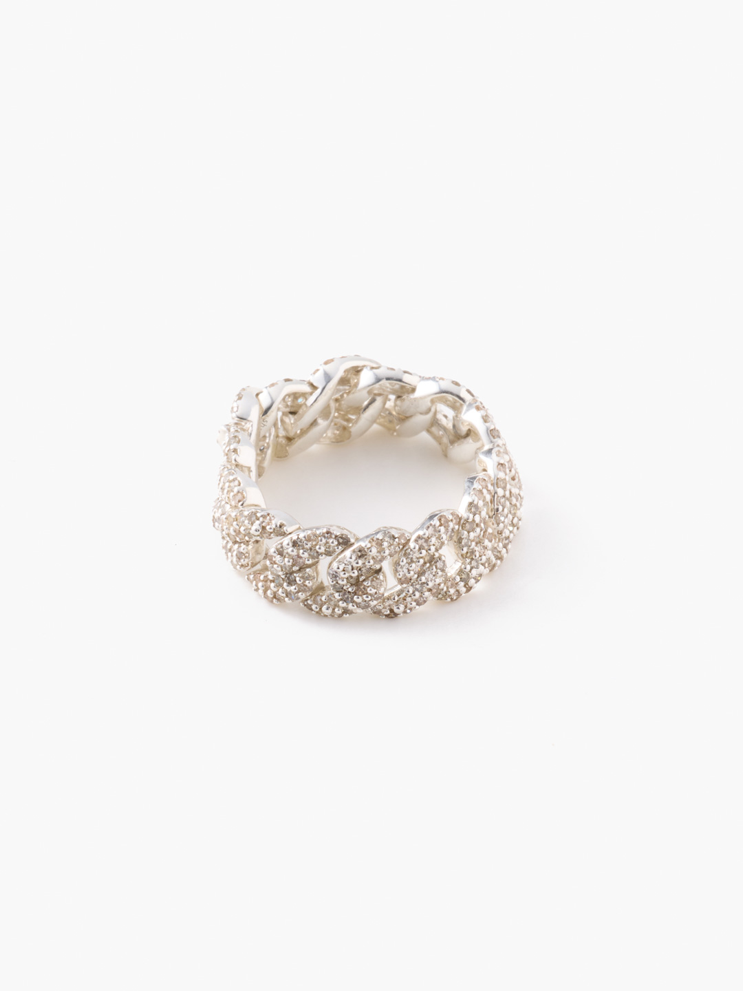 天の川 SV925 Brown Diamonds Chain Ring - Silver