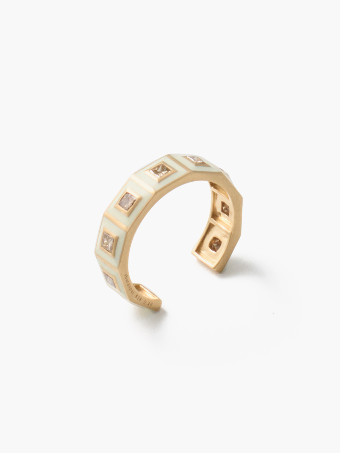 天の川K18 Brown Diamonds With Enamel Eternity CuffRing 【gp017】 - Yellow Gold
