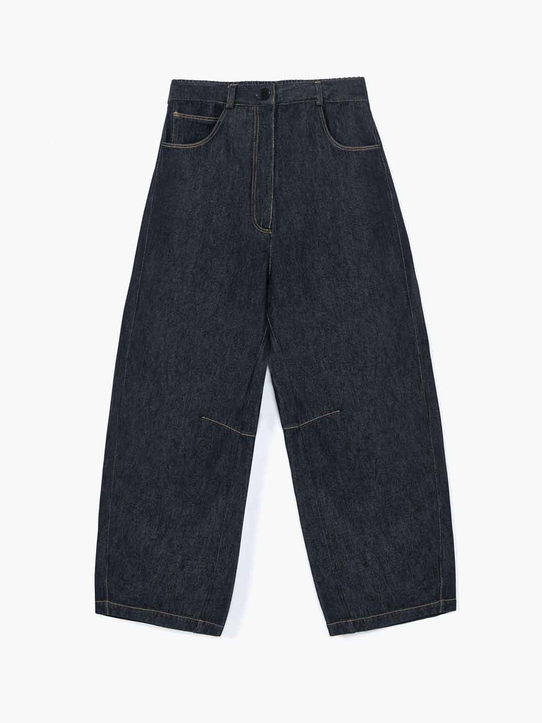 Curved Baggy Jeans - Indigo