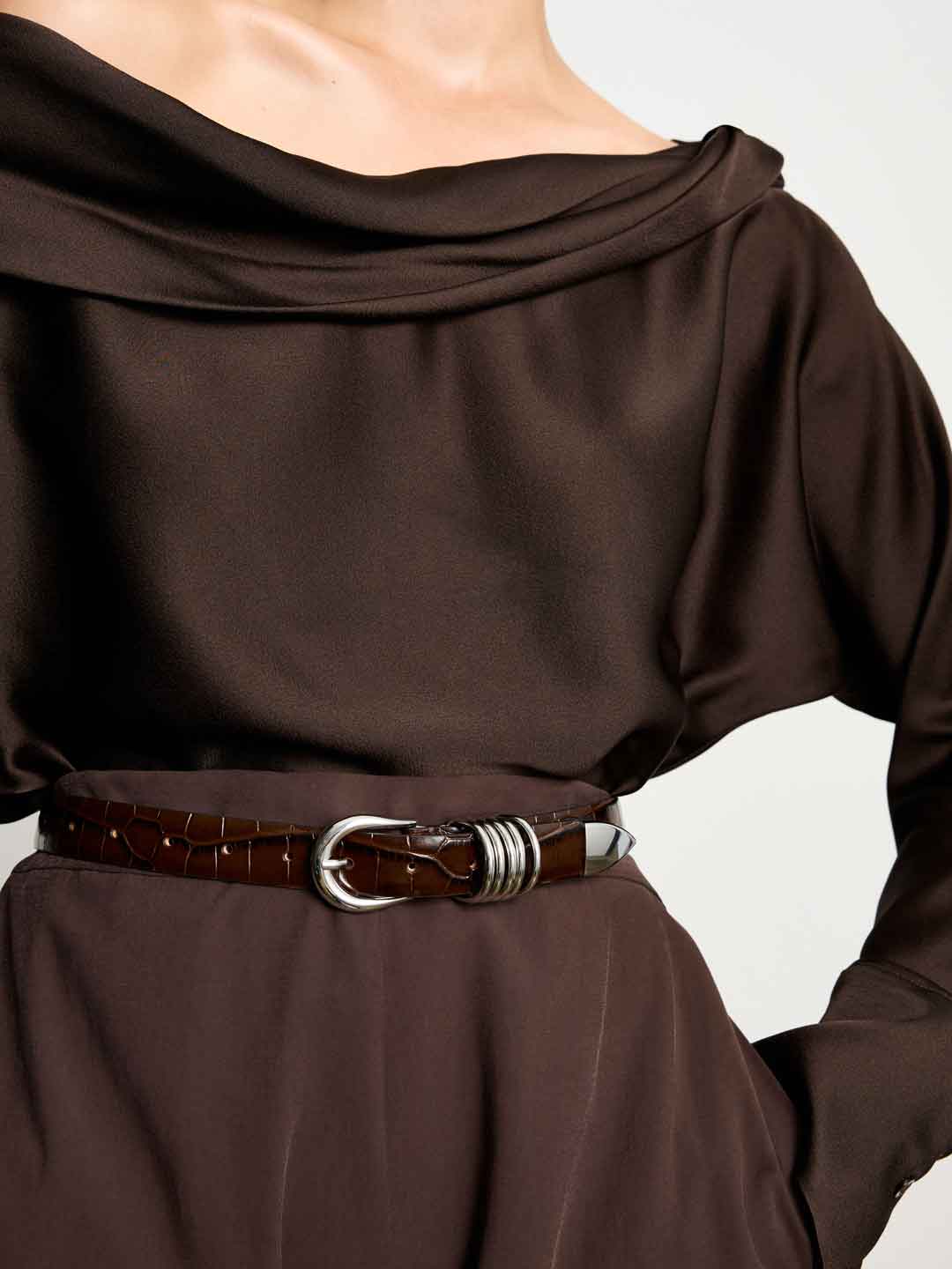 Hollyhock Belt - Dark Brown