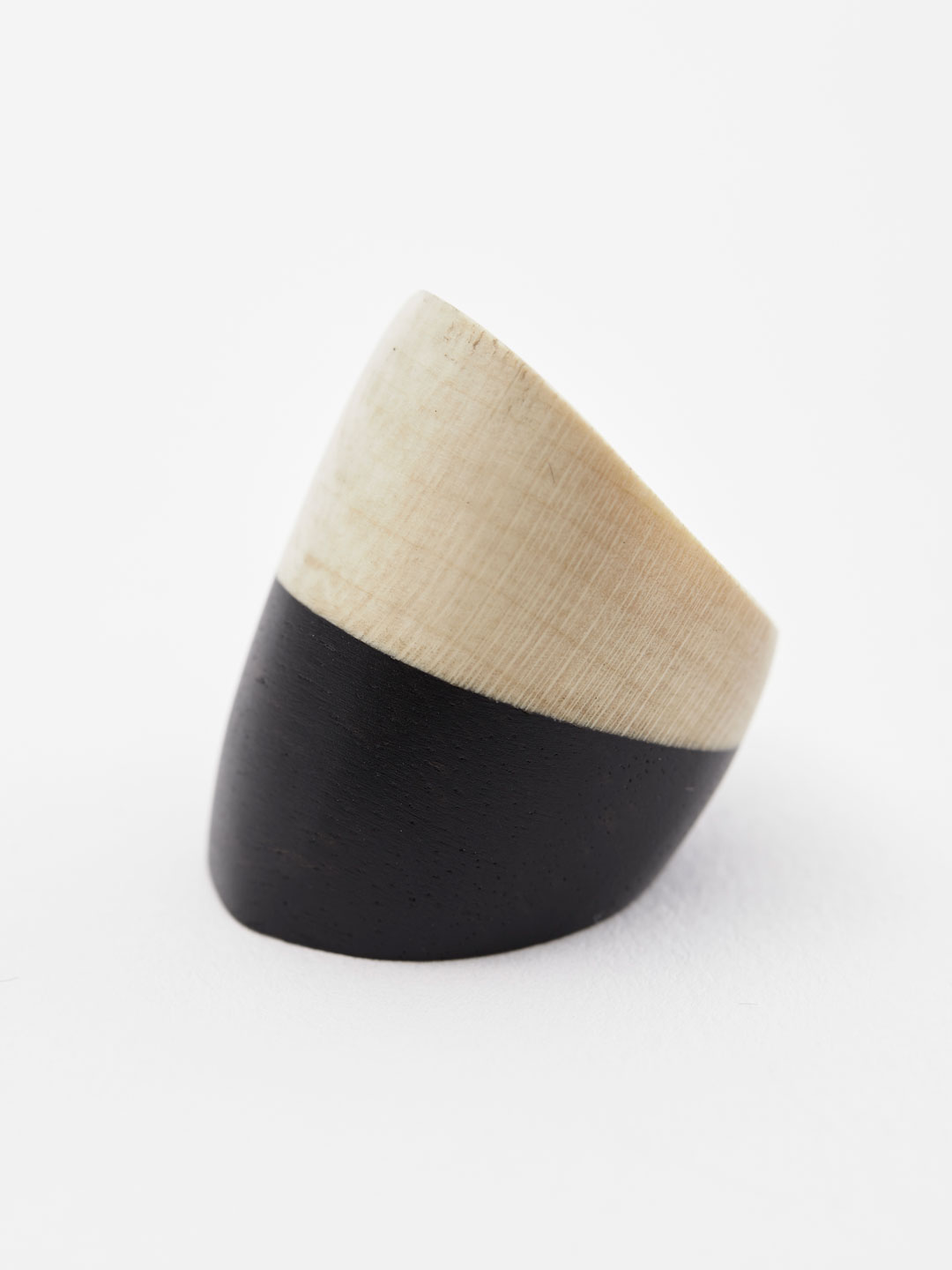 Dome Ring - 2 Tone Black & Natural