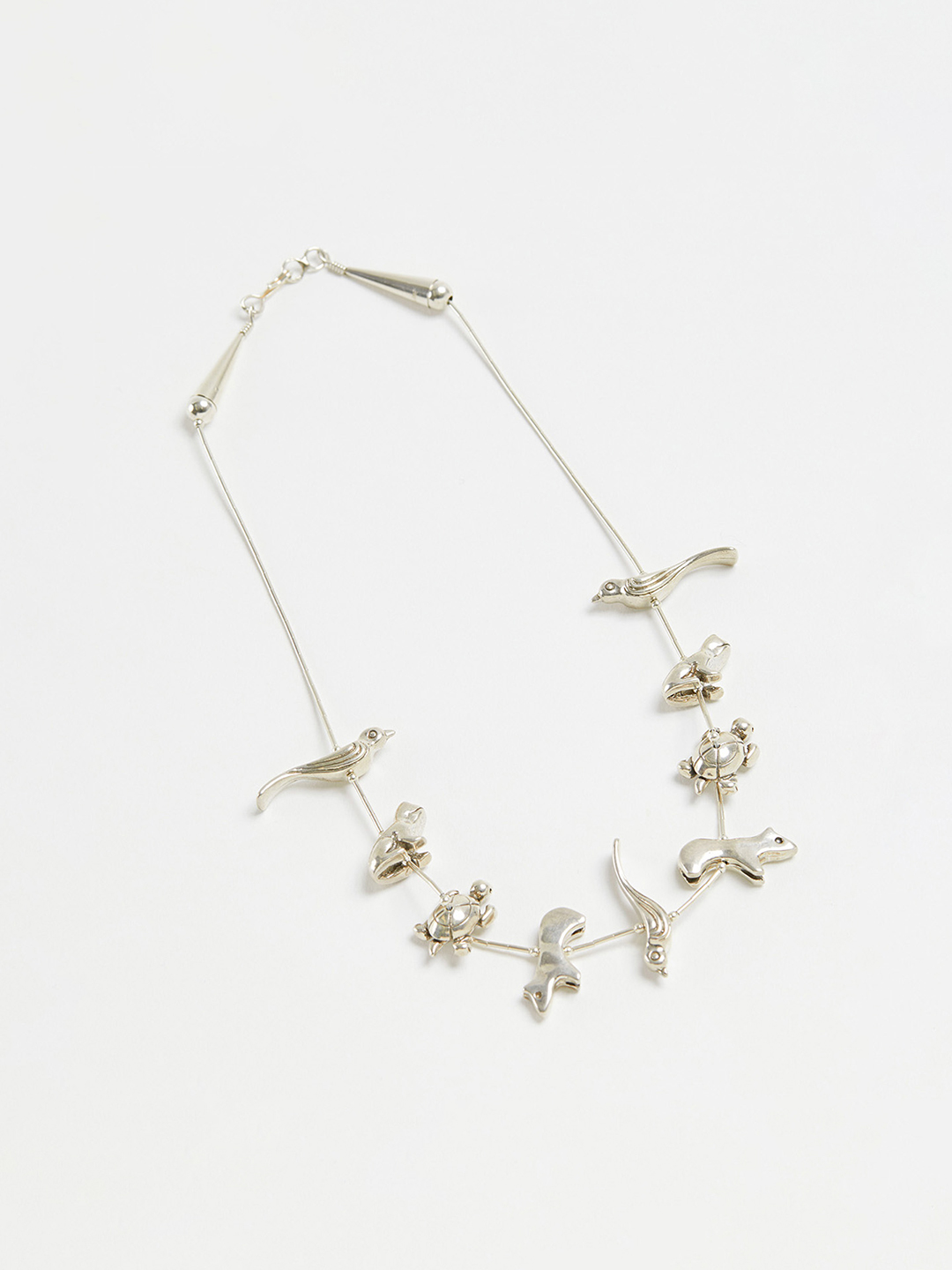 Animal Fetish Necklace 41cm / 9pcs - Silver