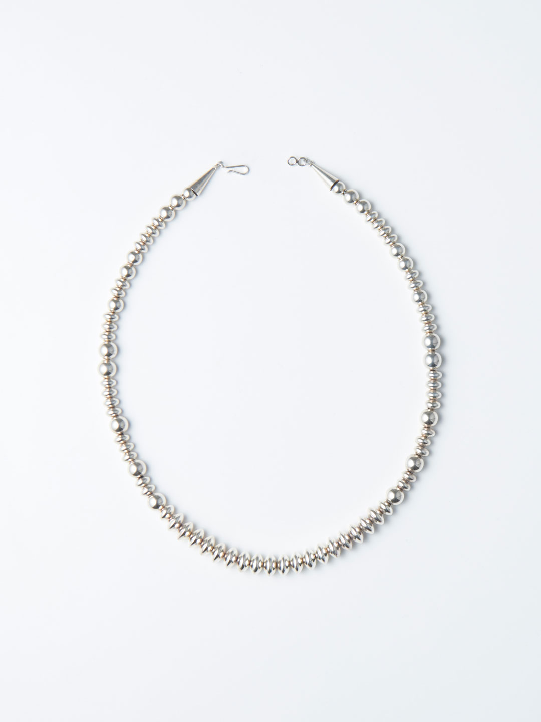 7mm Ball & 8mm Disc Chain Necklace 48cm - Silver