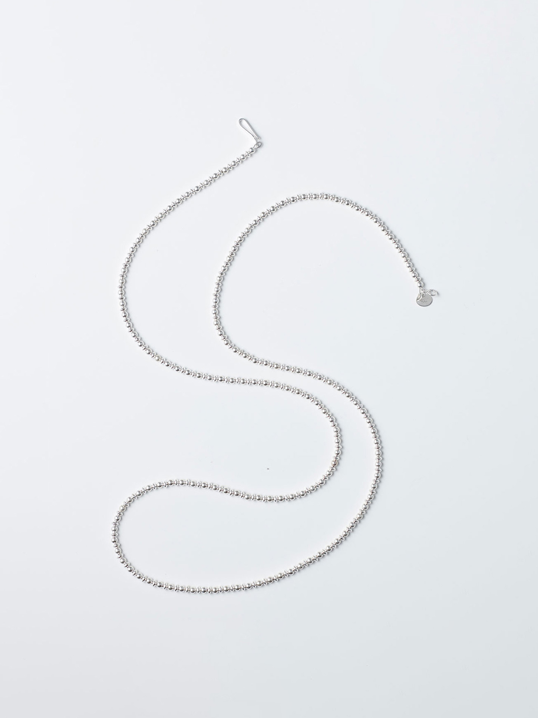 3mm Ball & Disc Chain Necklace 76.5cm  - Silver