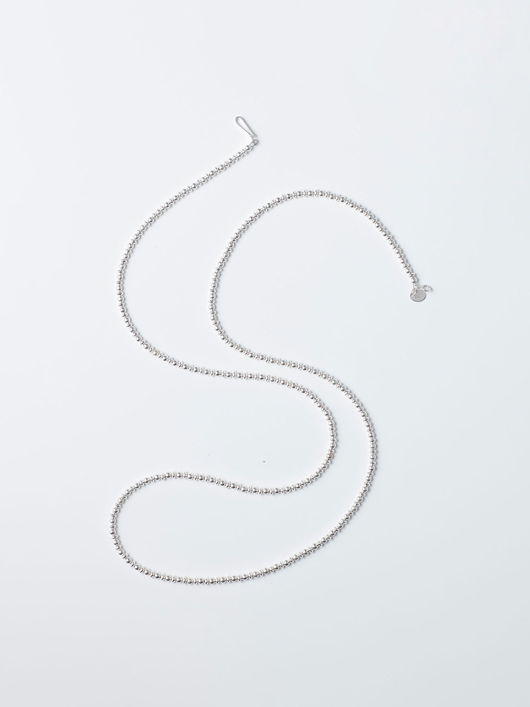 3mm Ball & Disc Chain Necklace 76cm  - Silver