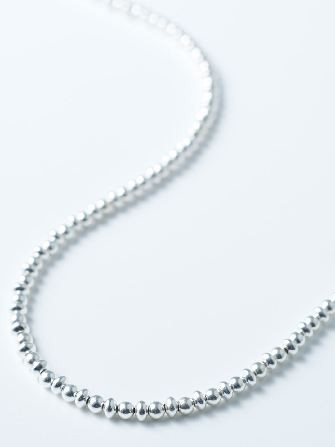 4mm Ball & Disc Chain Necklace 150cm  - Silver