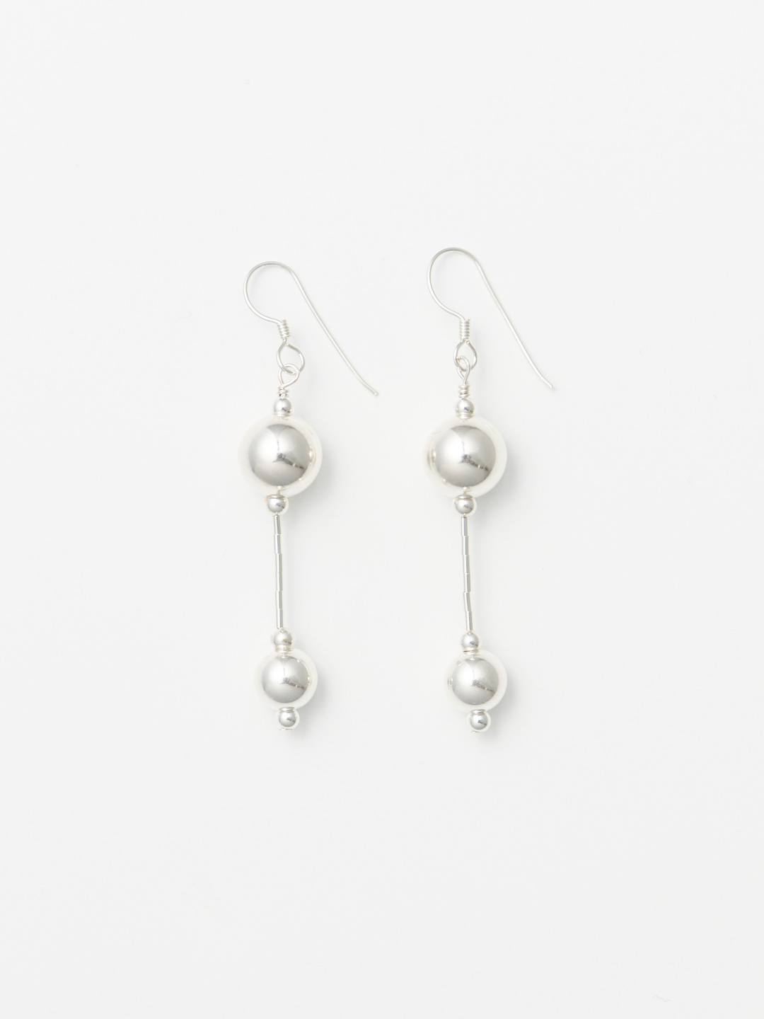 2 Balls Pierced Earrings / 8mm&10mm - Silver