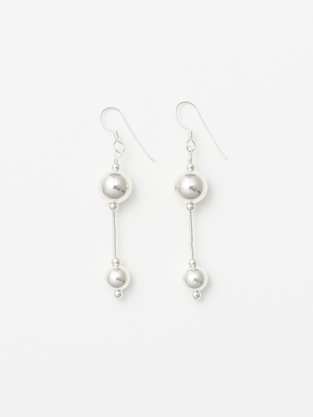 2 Balls Pierced Earrings / 8mm&10mm - Silver