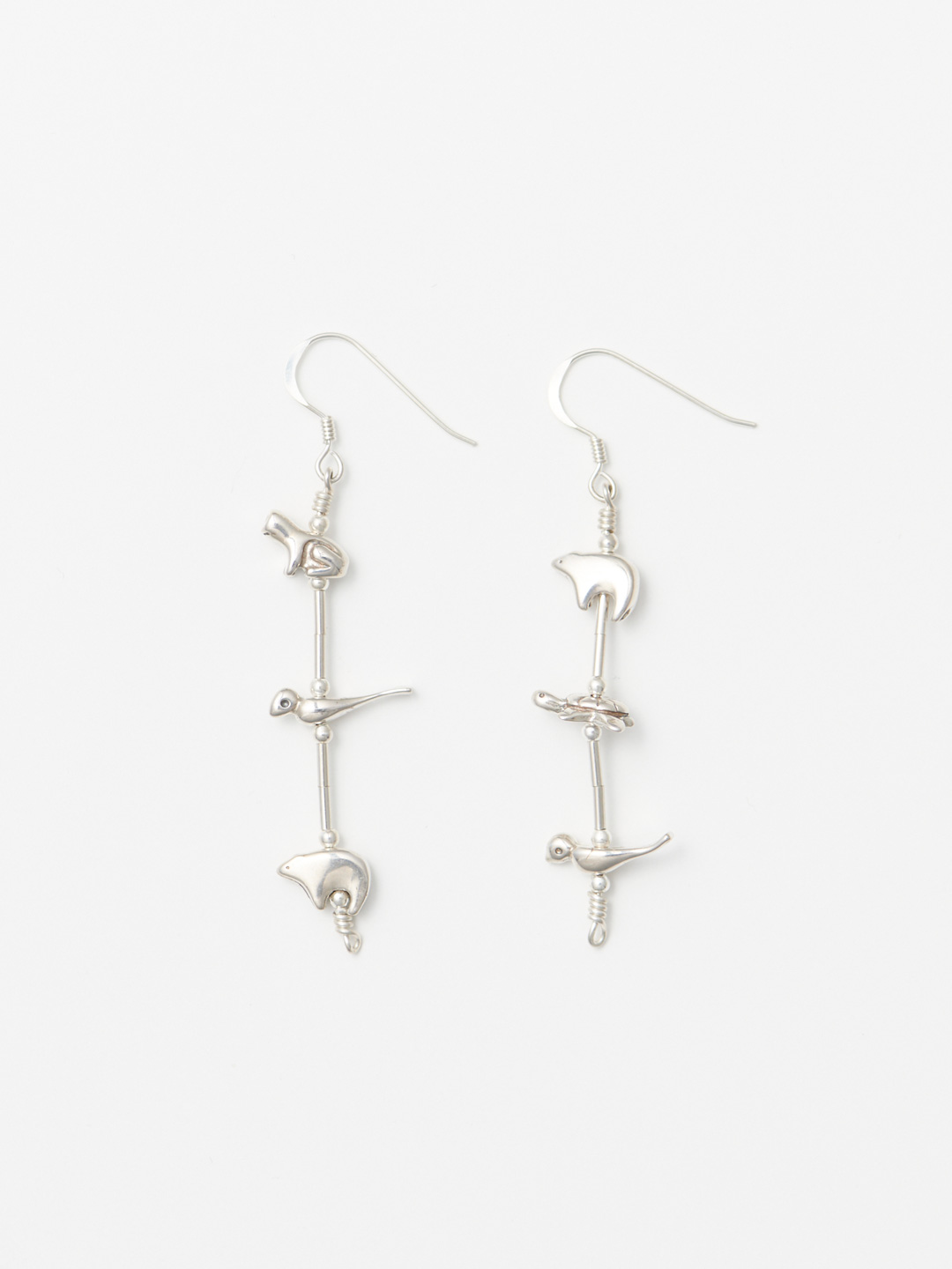 Animal Fetish Pierced Earrings - Silver