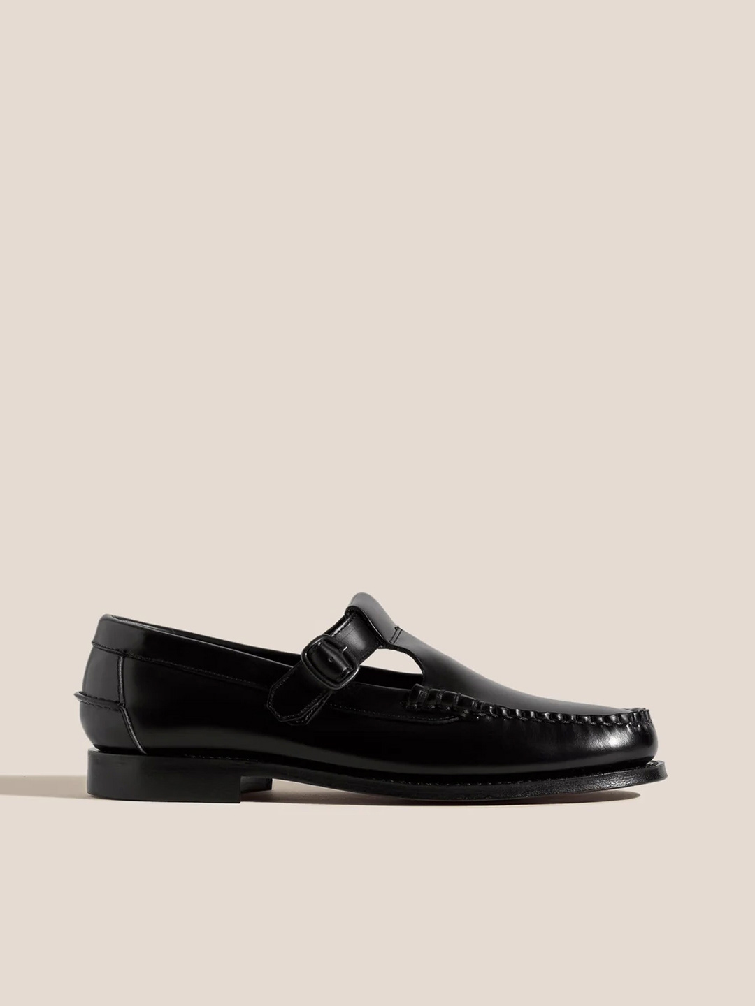 ALBER - Men's T-bar Loafers - Black