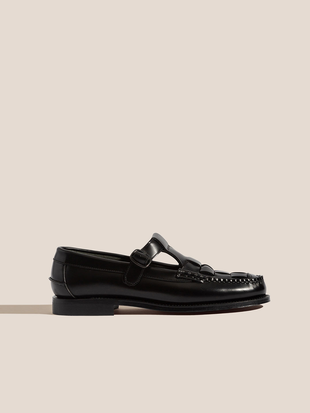 SOLLER - Men's T-bar Loafers - Black