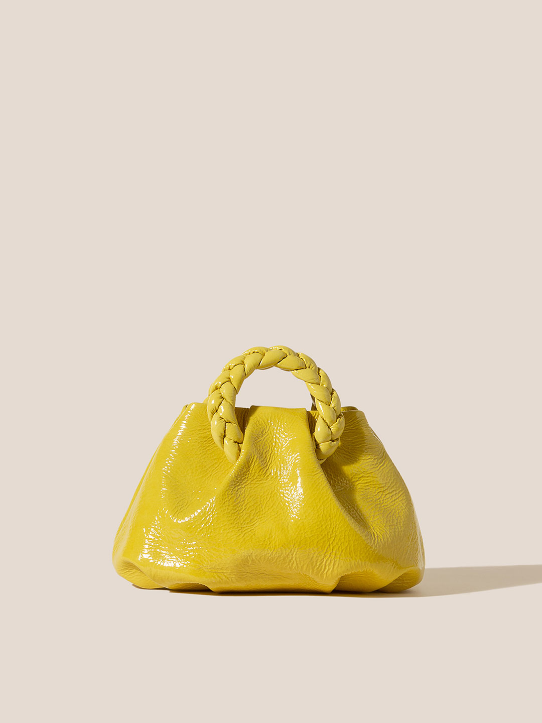 Bombon Crinkled Glossy Small Crossbody Bag - Yellow