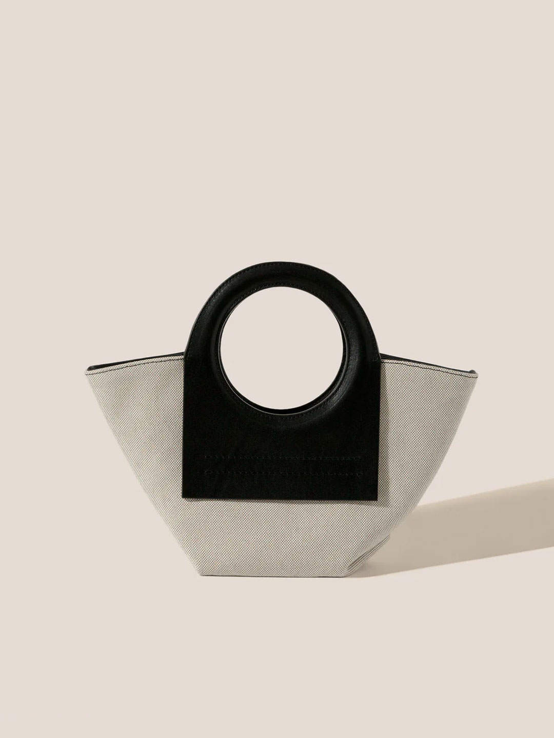 Cala Mini Canvas-Leather Tote Bag - Black