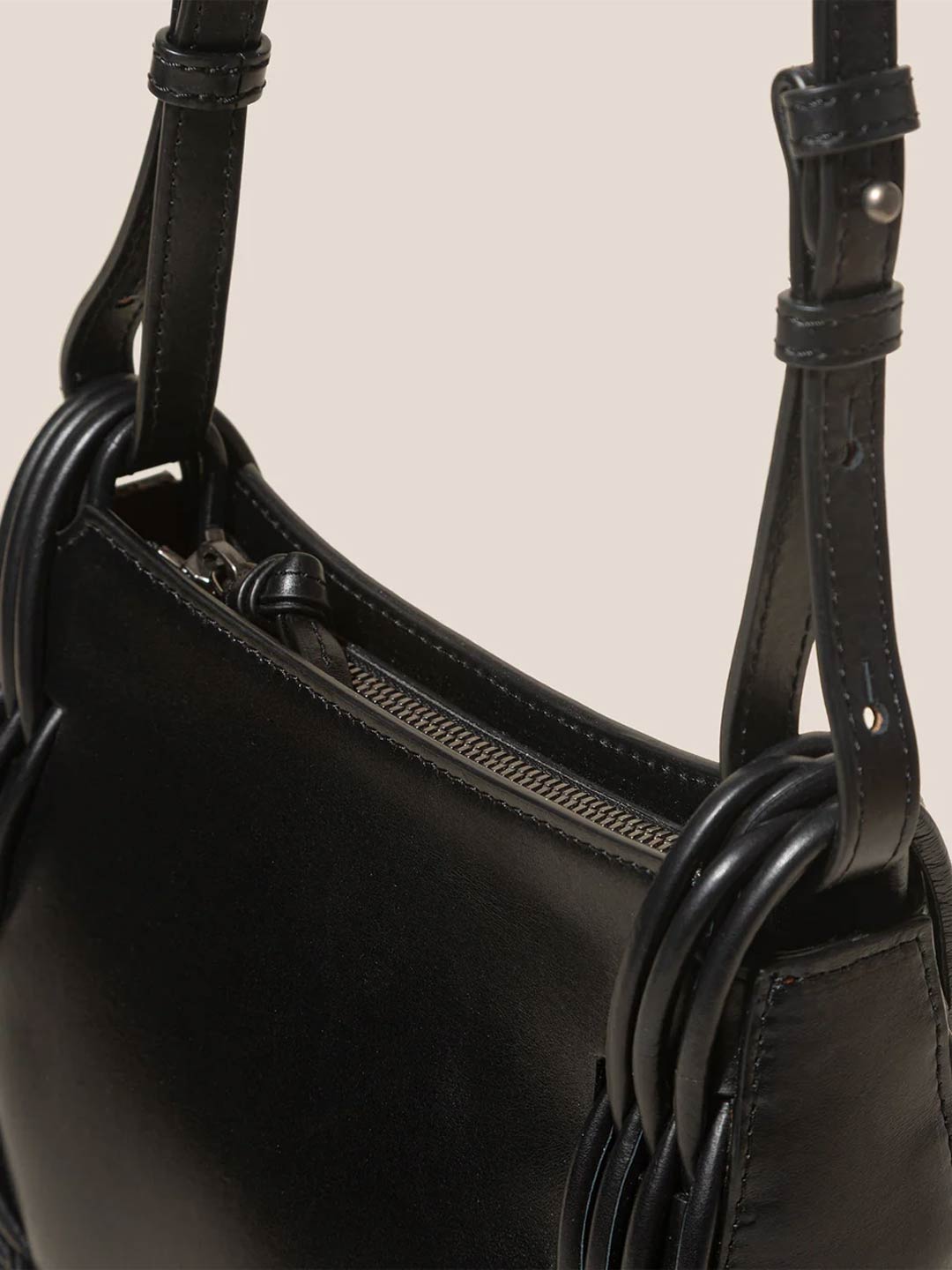 PINAR - Braided Detail Crossbody Bag - Black