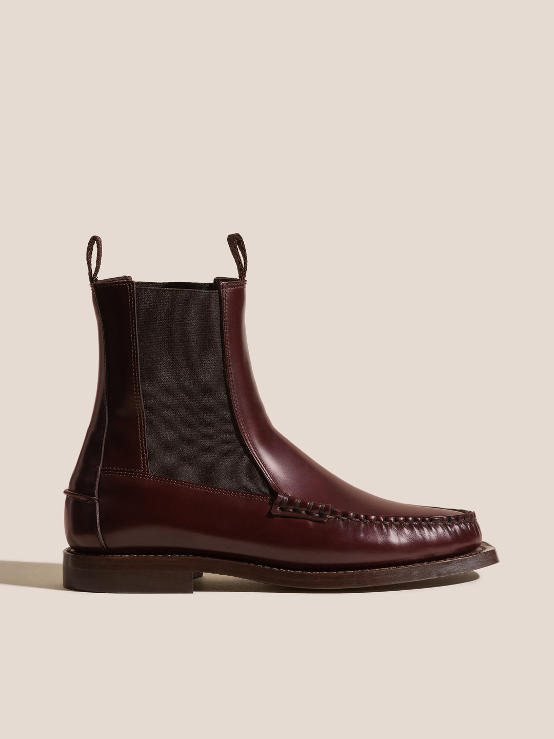 ALDA - Mid-Calf Chelsea Boot - Burgundy