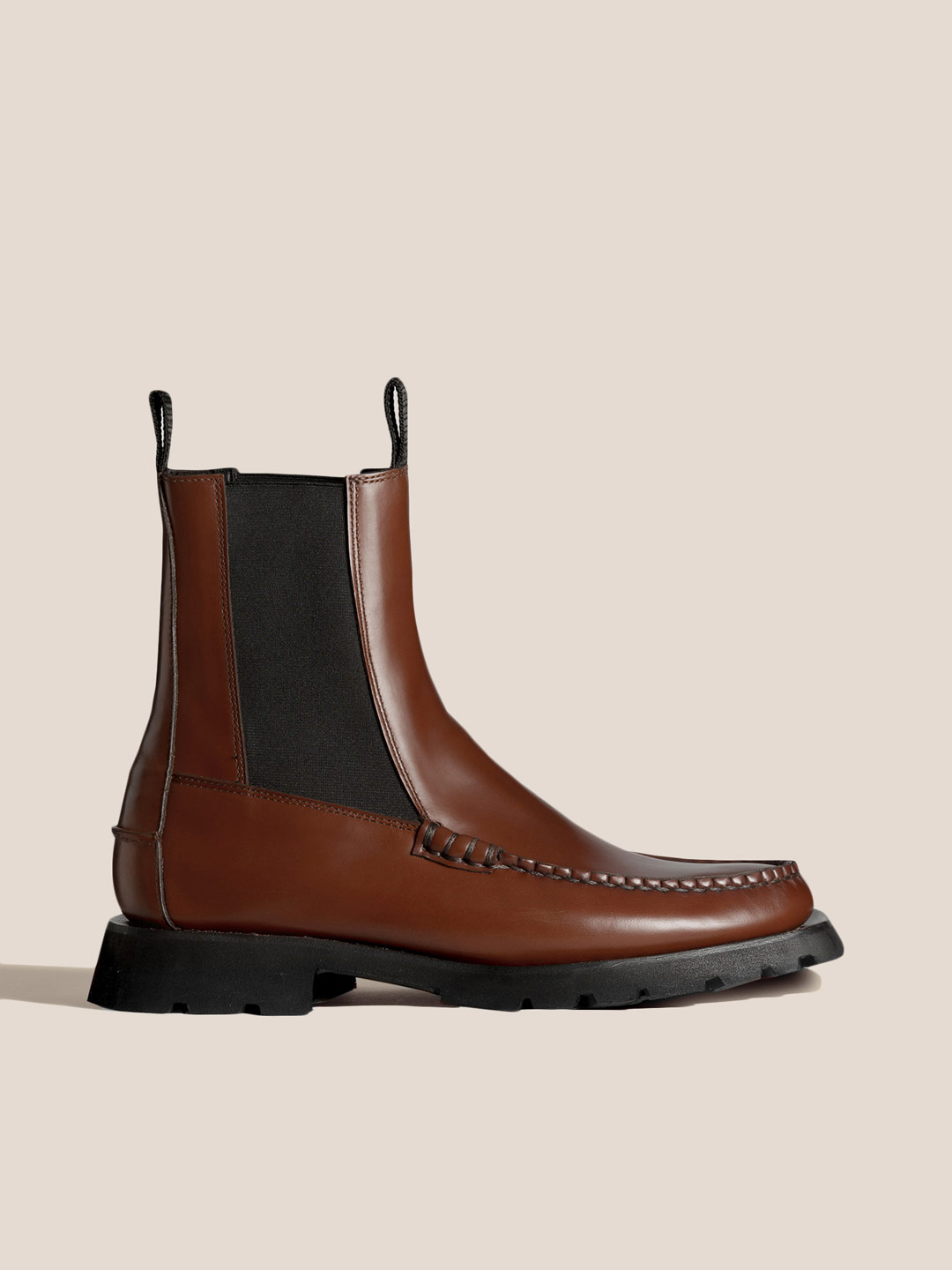 ALDA SPORT - Tread Sole Mid-Calf Chelsea Boot - Tan