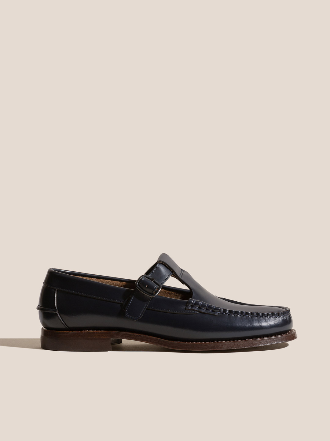 ALBER - T-bar Loafer - Dark Navy