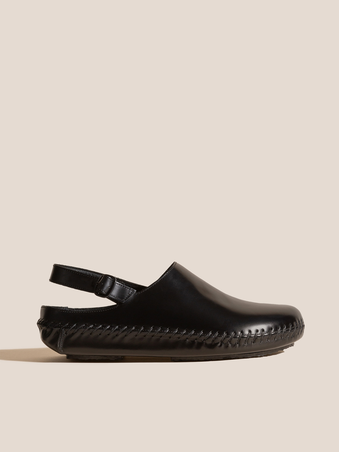 CARGOL - Whipstitched Slingback Clog - Black