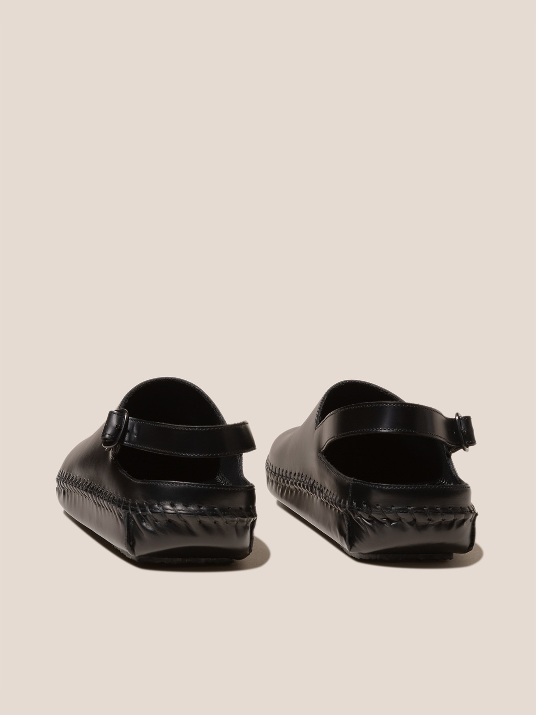 CARGOL - Whipstitched Slingback Clog - Black