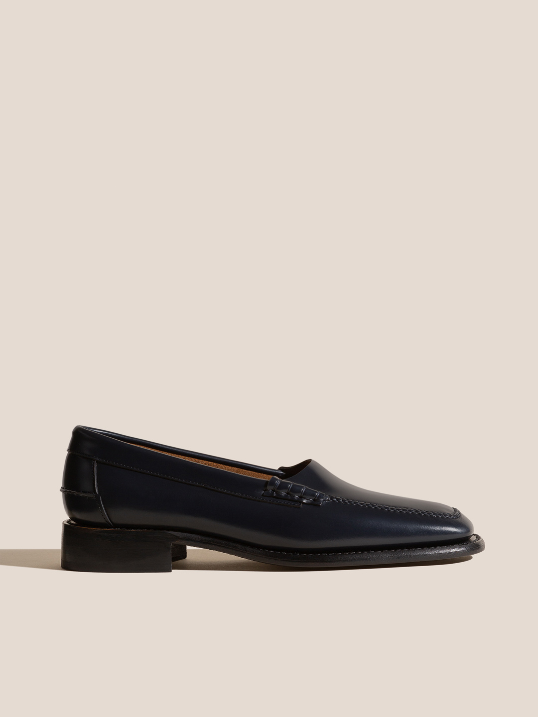 SALA - Square Toe High-Cut Loafer - Dark Navy