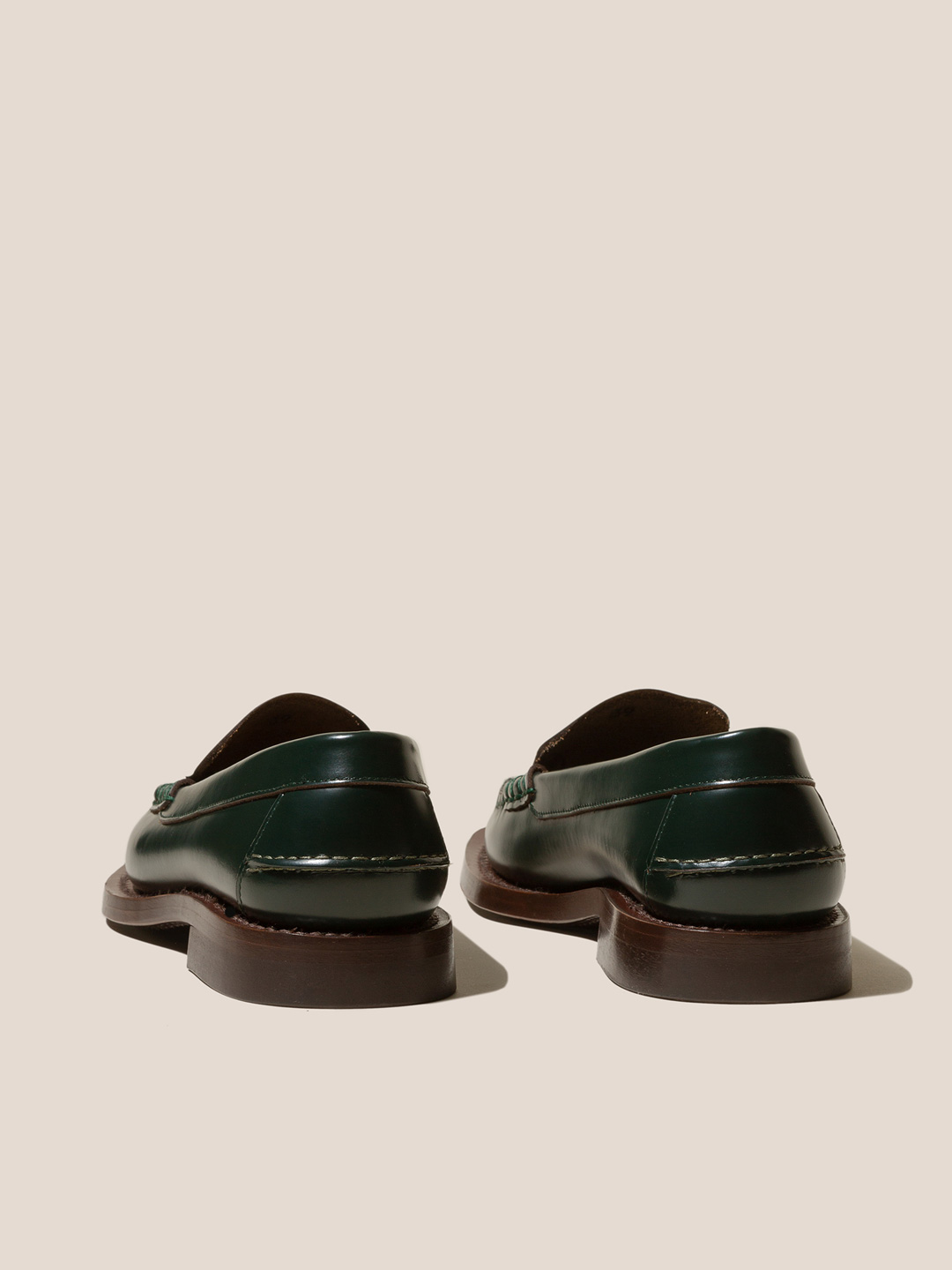 SINEU - Men's Interlaced-detail Slip-on Loafer - Dark Green
