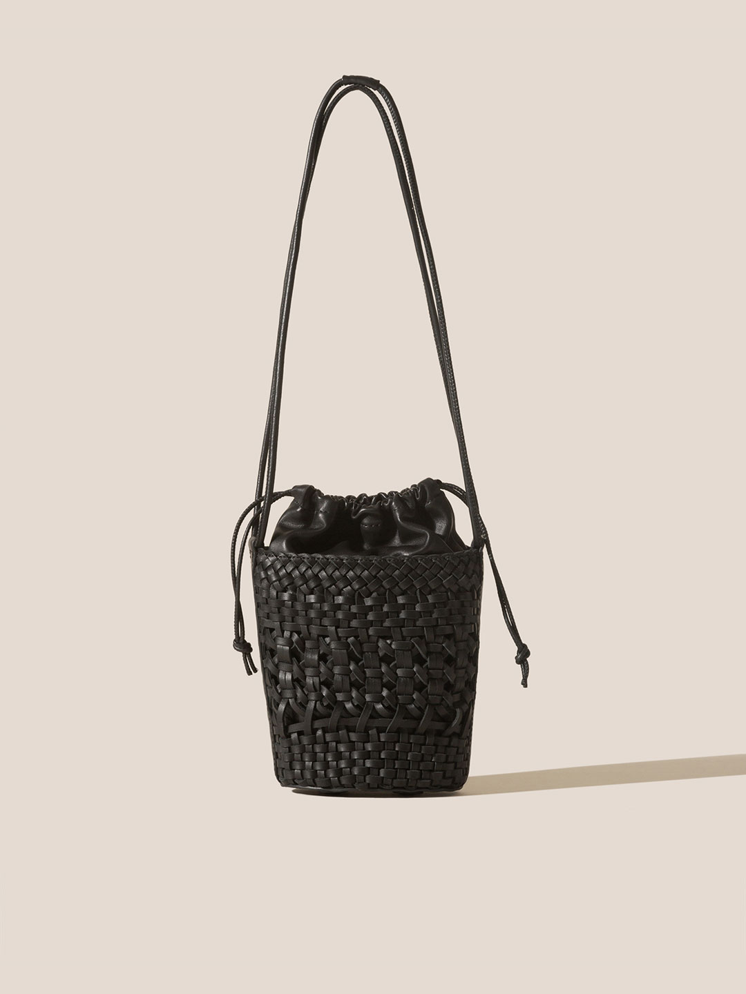 PALAU Hand Braided Mini Bucket Bag - Black