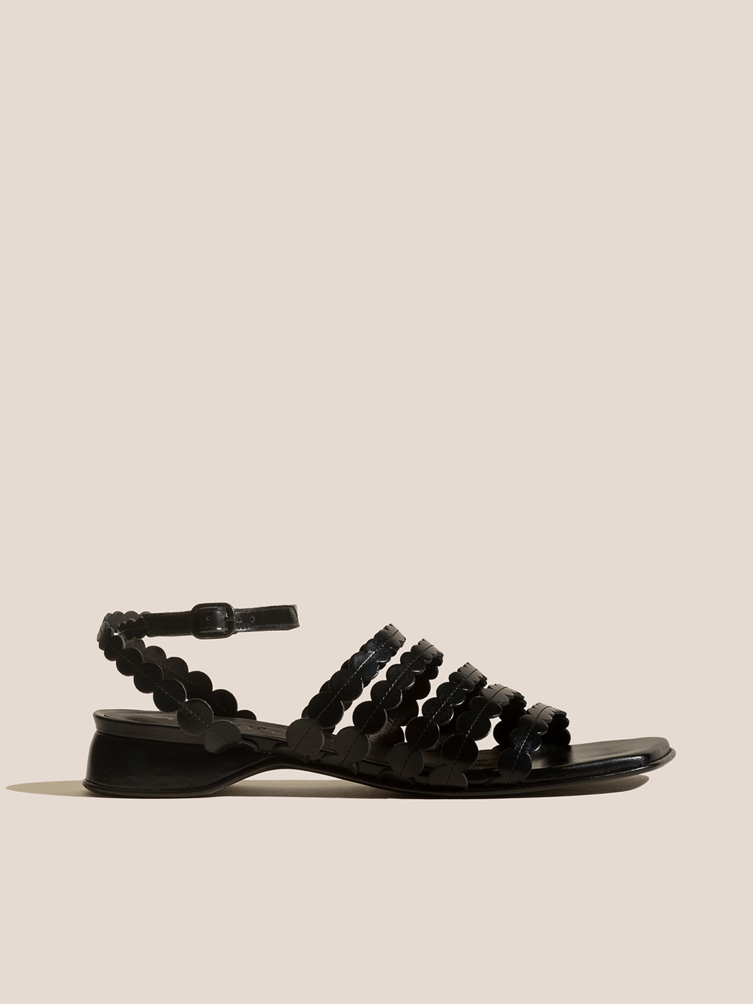 SAVINA - Circle Detail Strappy Sandal - Black