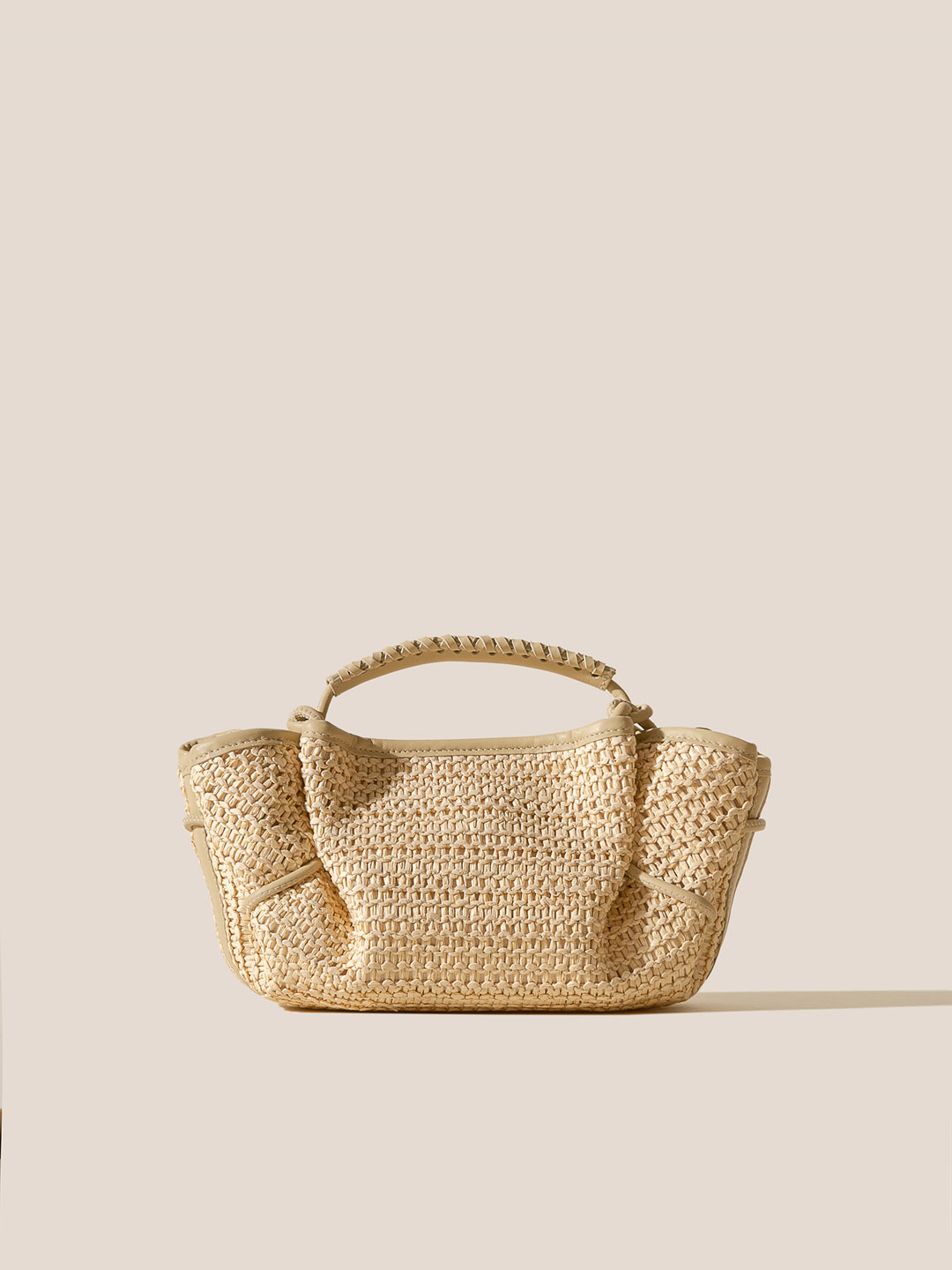 ARTA MINI RAFFIA - Pleated Crossbody Bag - Natural