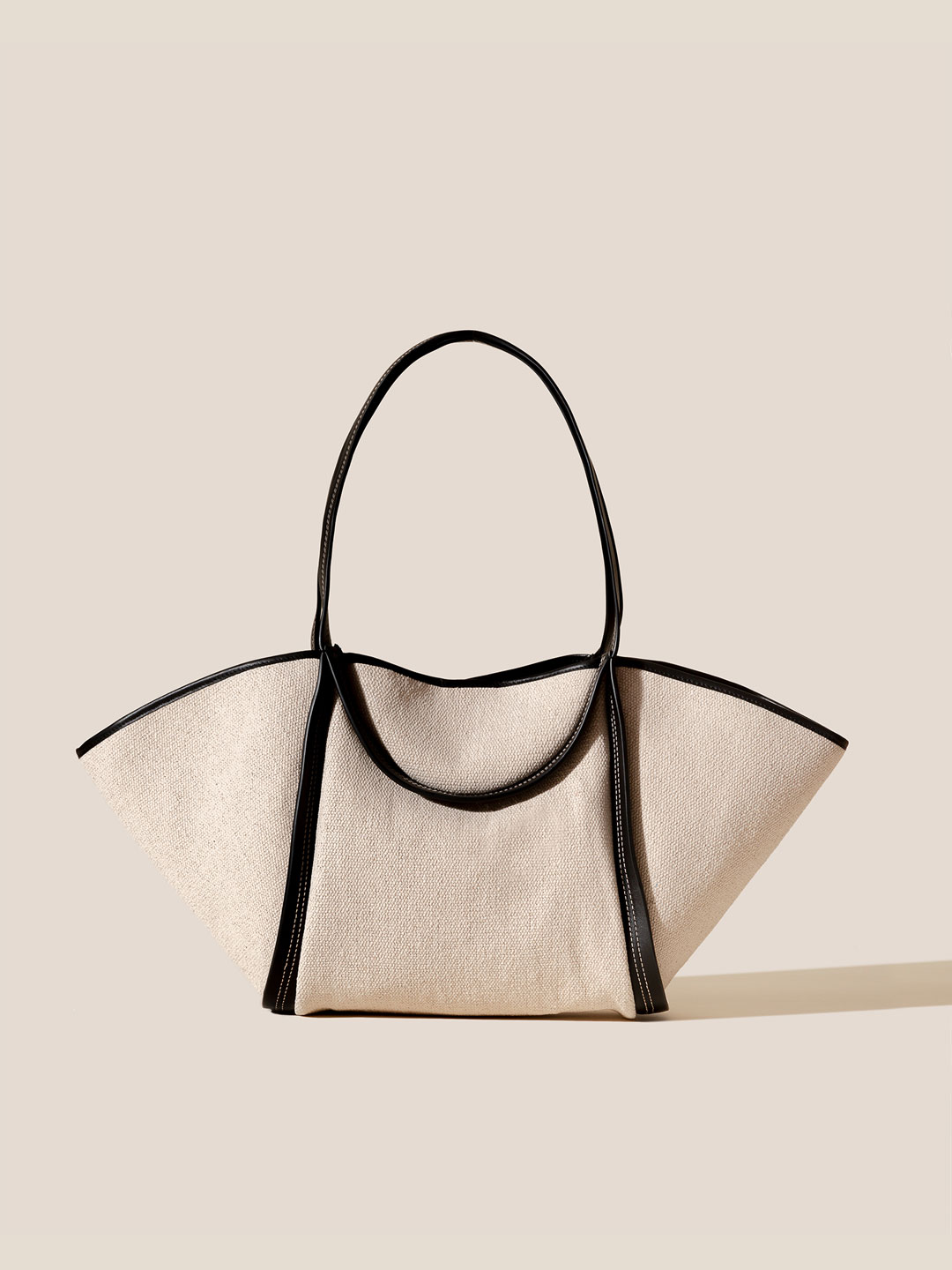 CUBER - Leather-Trimmed Canvas Basket - Black