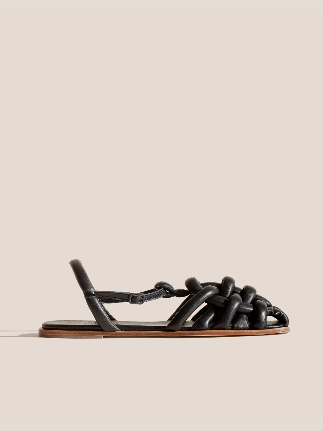 CABERSA - Padded Fisherman Sandal - Black