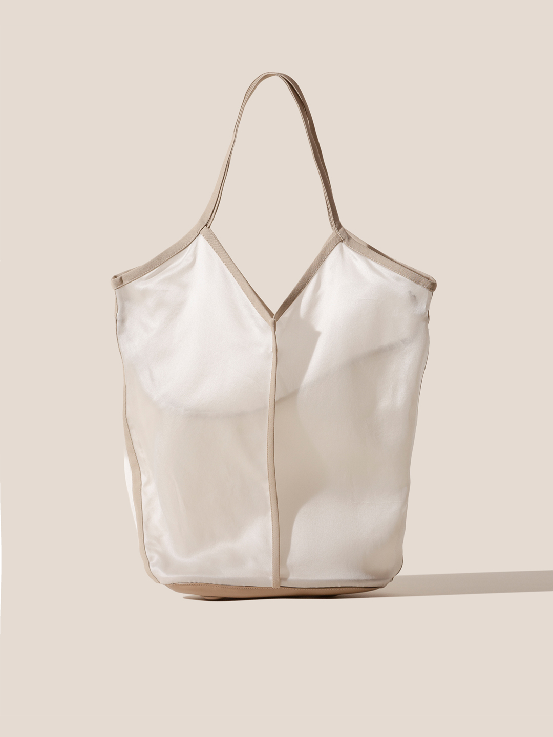 CALELLA SMALL Silk Tote Bag - Cream