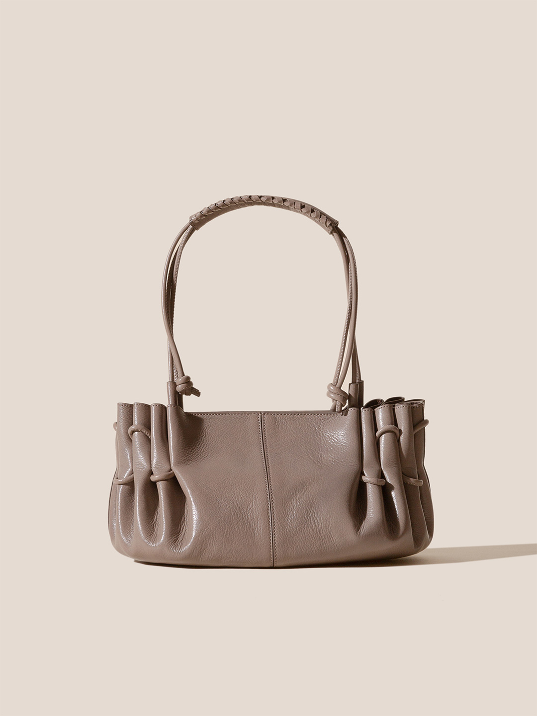 ARTA - Pleated Shoulder Bag - Taupe