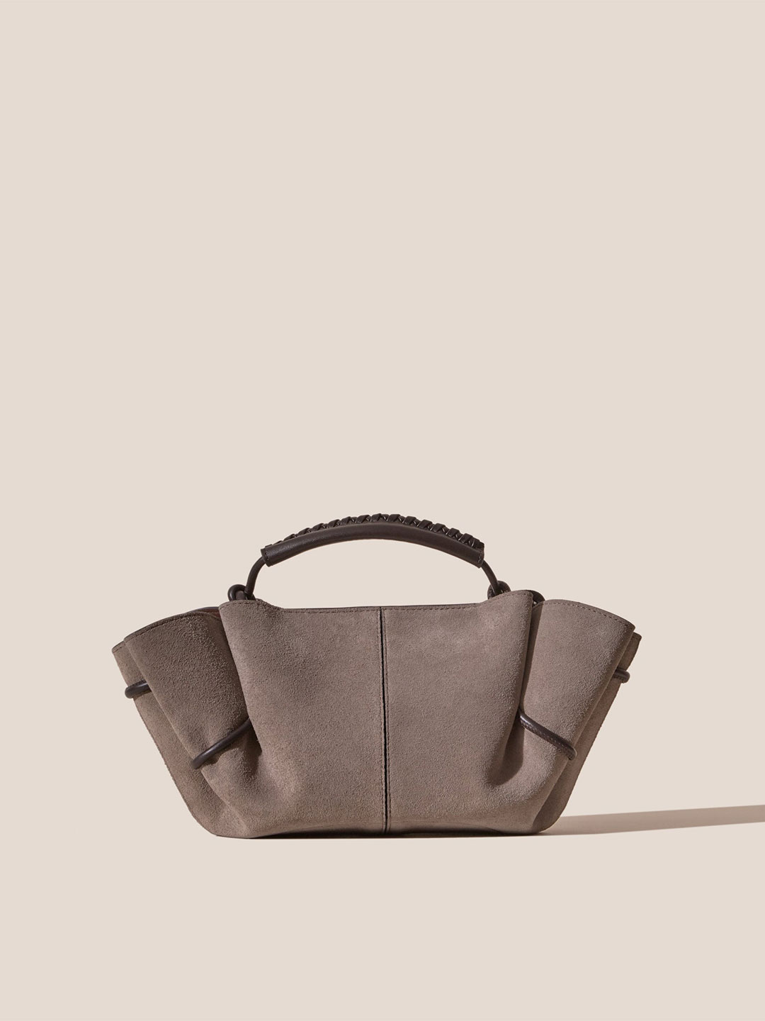 ARTA MINI SUEDE - Pleated Crossbody Bag - Grey