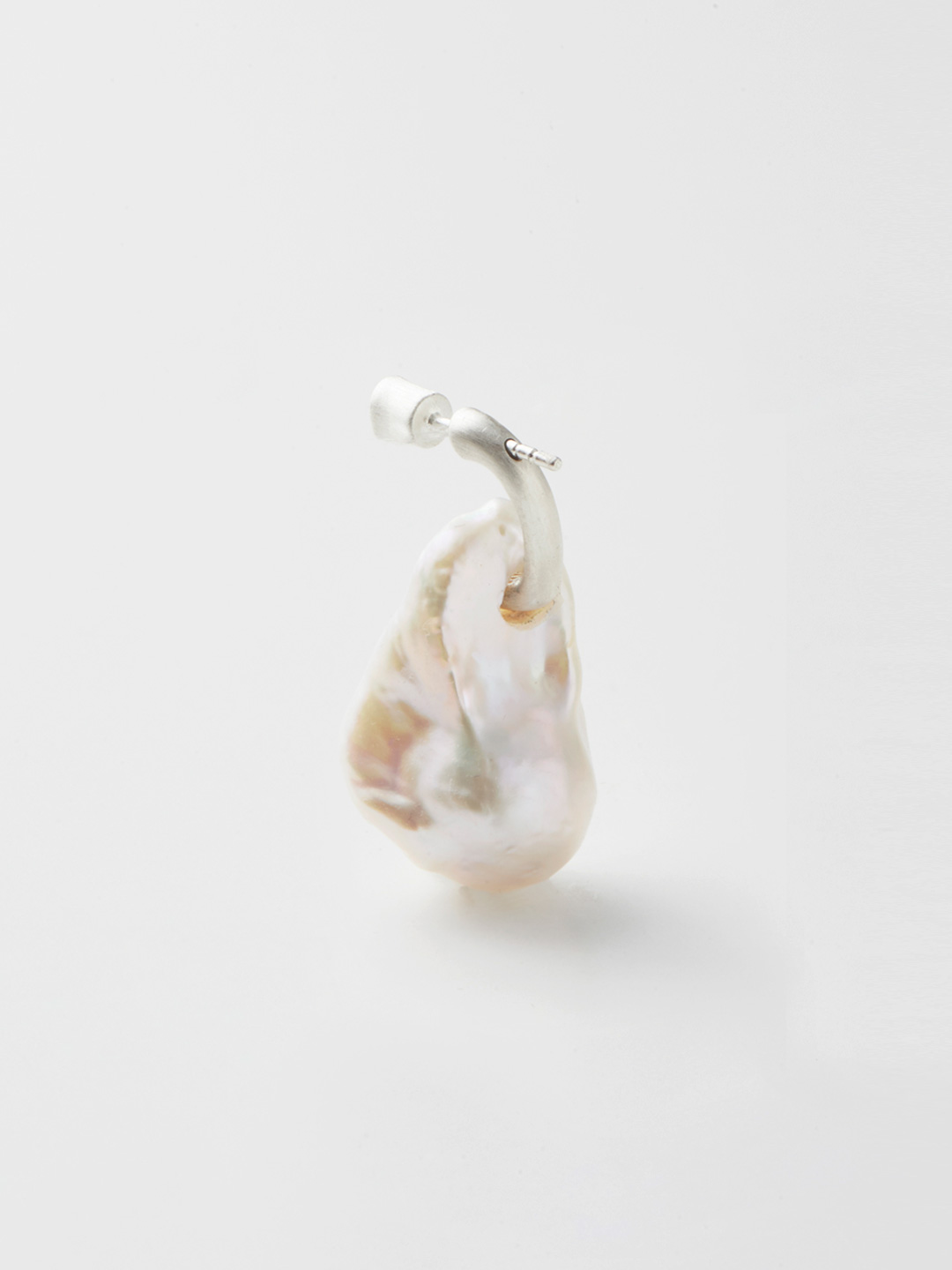 Baroque Pierced Earring  - Silver