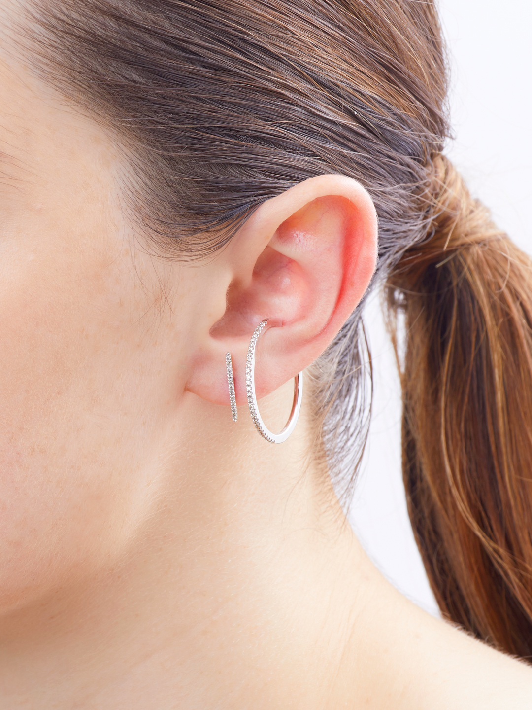 Gossamer Diamond Ear Cuff L - 10K White Gold