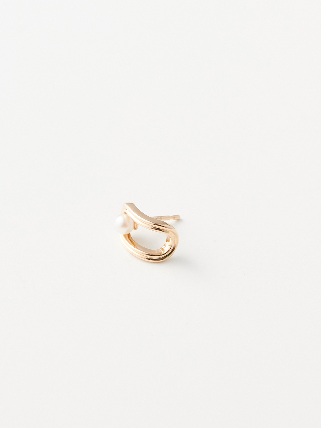Beluga Pearl Earring - Yellow Gold
