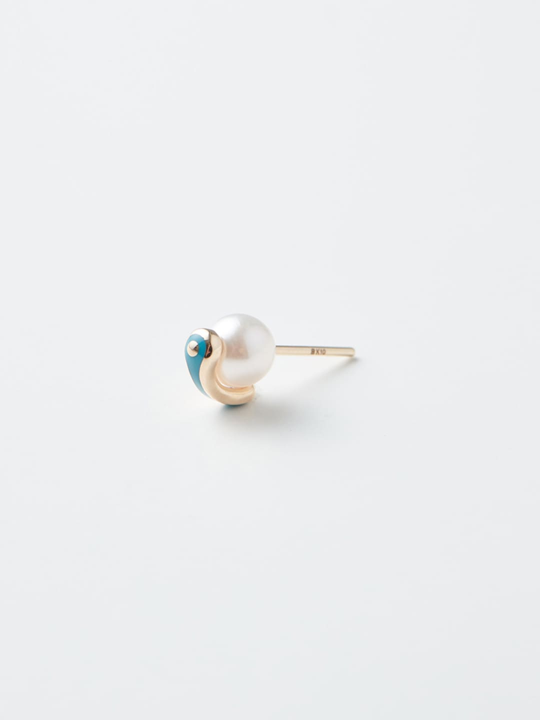 Bird of Paradise Pearl Pierced Earring - Blue