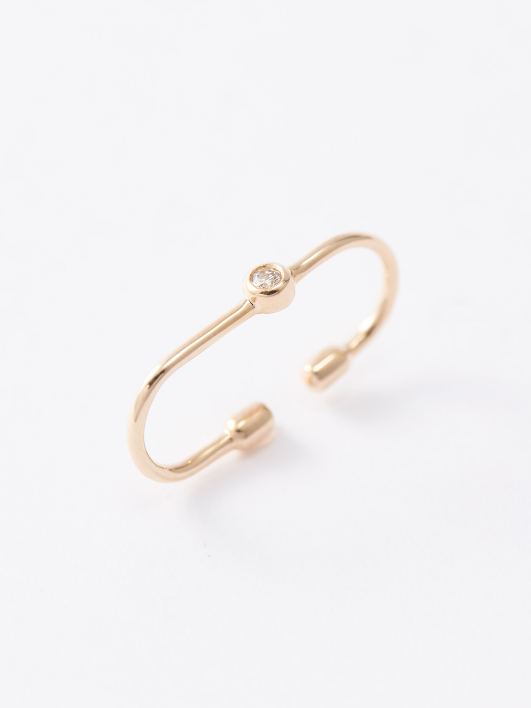 Joan Miro Bezel Diamond Ear Cuff S - Yellow Gold