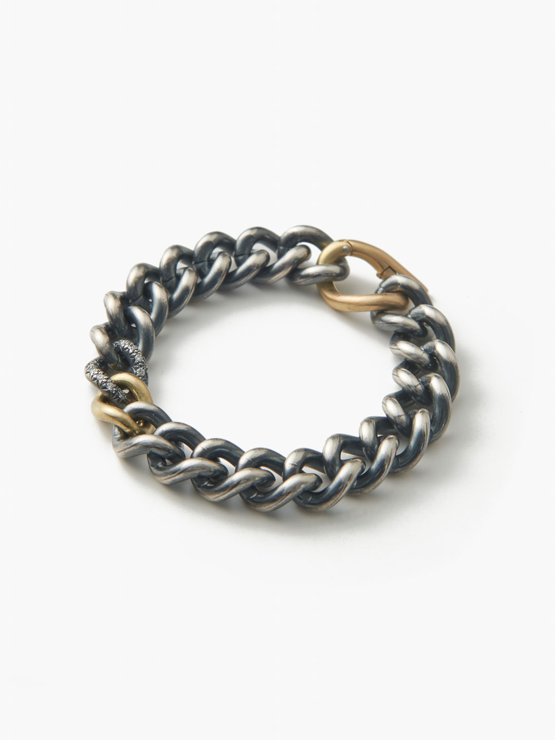 Humete Diamond Chain Bracelet Large Clasp 【et-BR65m】 / 3S  - Silver