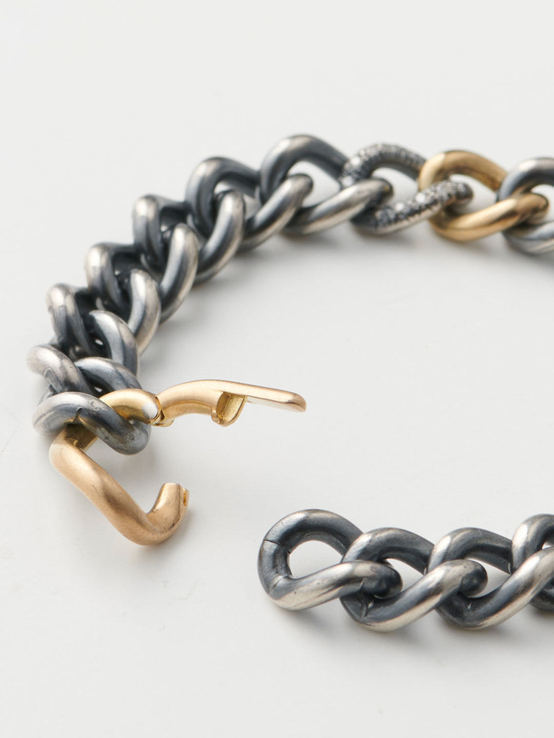 Humete Diamond Chain Bracelet 11 Large Clasp / 2S  - Silver