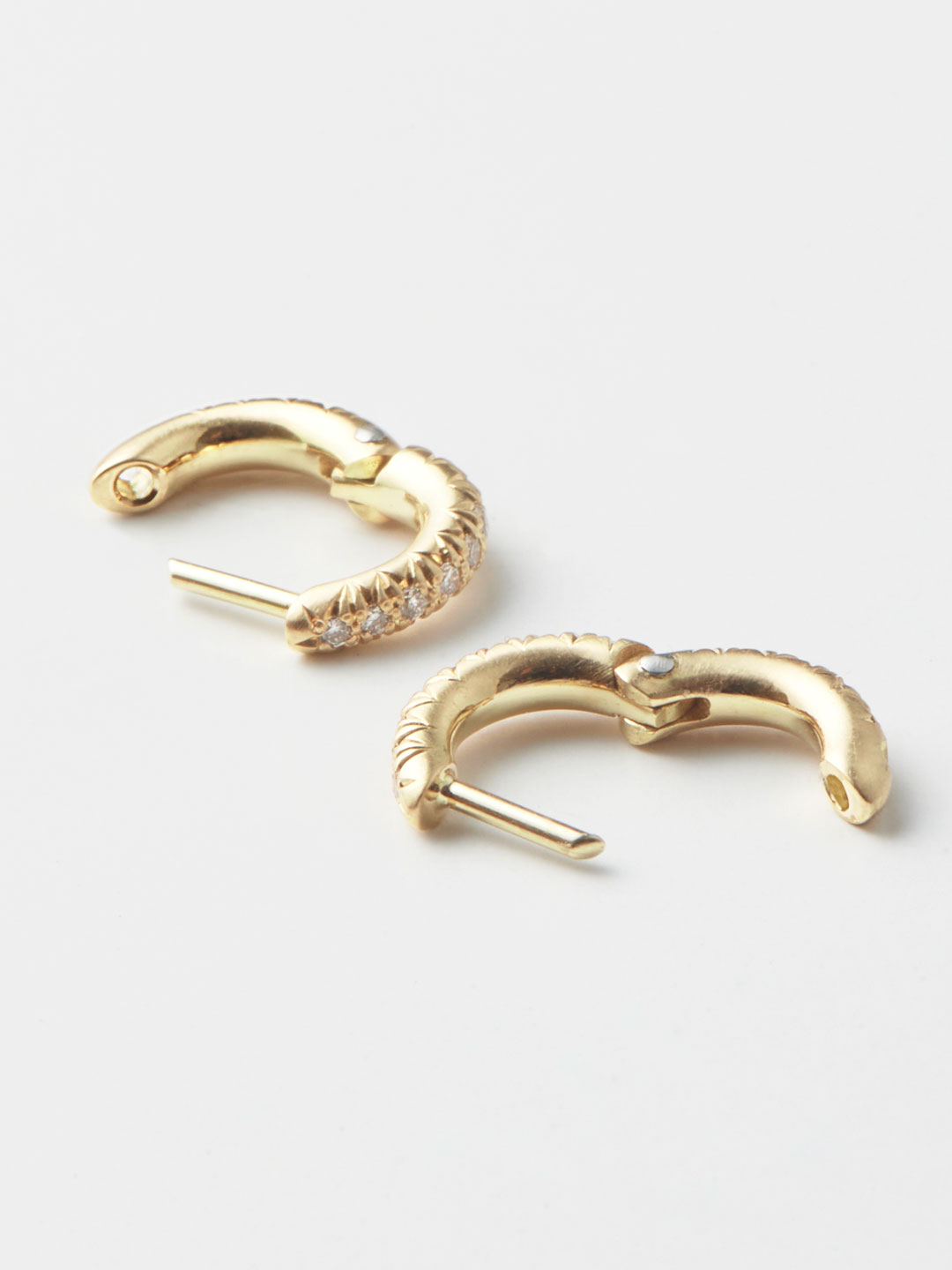 Humete Classic Diamond Pierced Earrings S - Yellow Gold