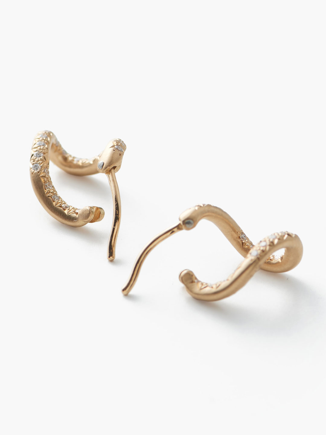 Humete Kihei Pierced Earrings White Diamond - Yellow Gold