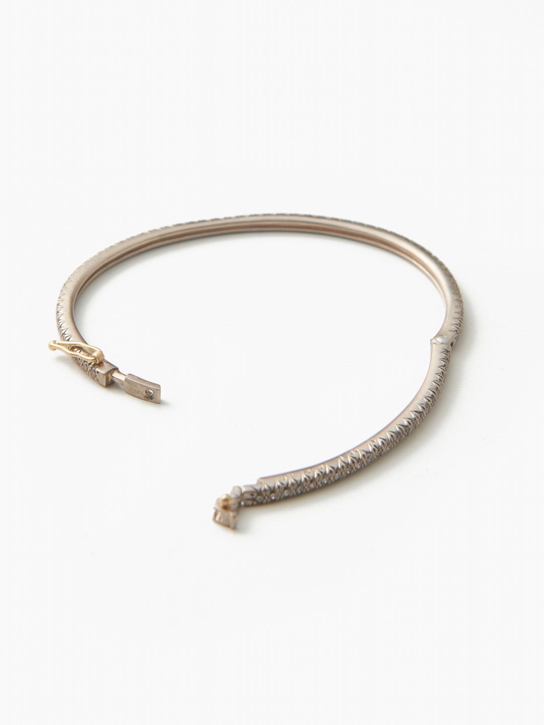 Humete Hook Diamond Bangle 【et-BR112S-HOOK】 / S - White Gold