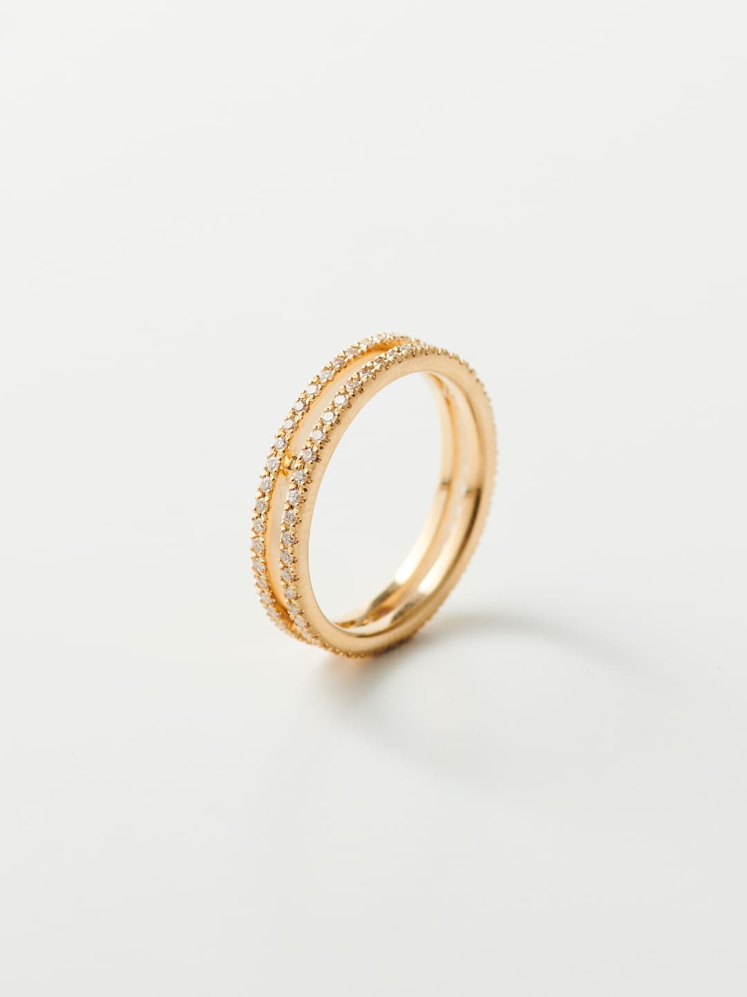 Two Lines Ring Full eternity - Yellow Gold